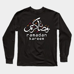 Ramadan Kareem Typographic English and Arabic Long Sleeve T-Shirt